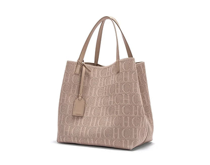 Prime Deal Zone large capacity craft handbag for ladies, featuring a classic pure color design and outer pocket for style and practicality.