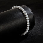 925 sterling silver CZ tennis bracelet, 4mm links - view 2