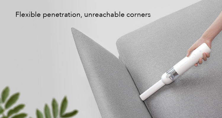 Xiaomi Mijia portable handheld vacuum cleaner with cyclone suction and mini wireless design for home and car cleaning.