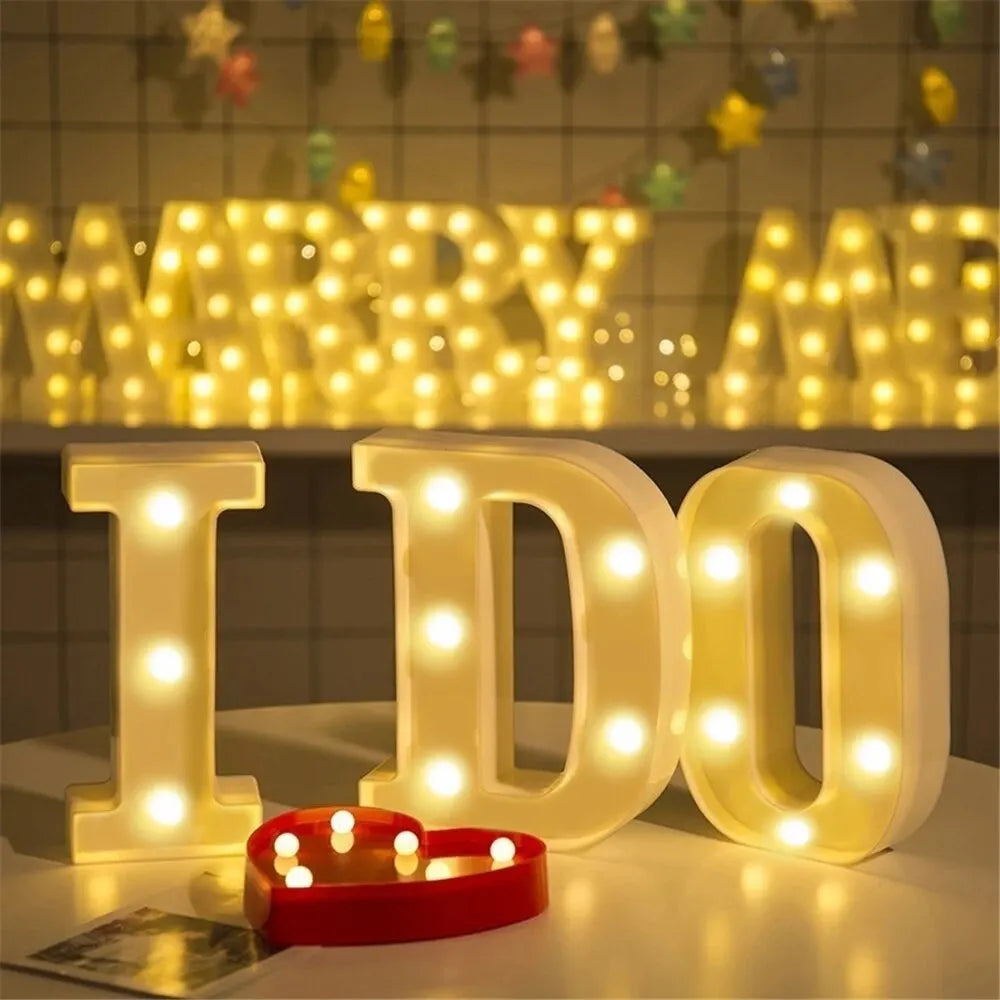 Prime Deal Zone luminous alphabet LED letter lamp, glowing night light for home, wedding, birthday, and Christmas decoration.
