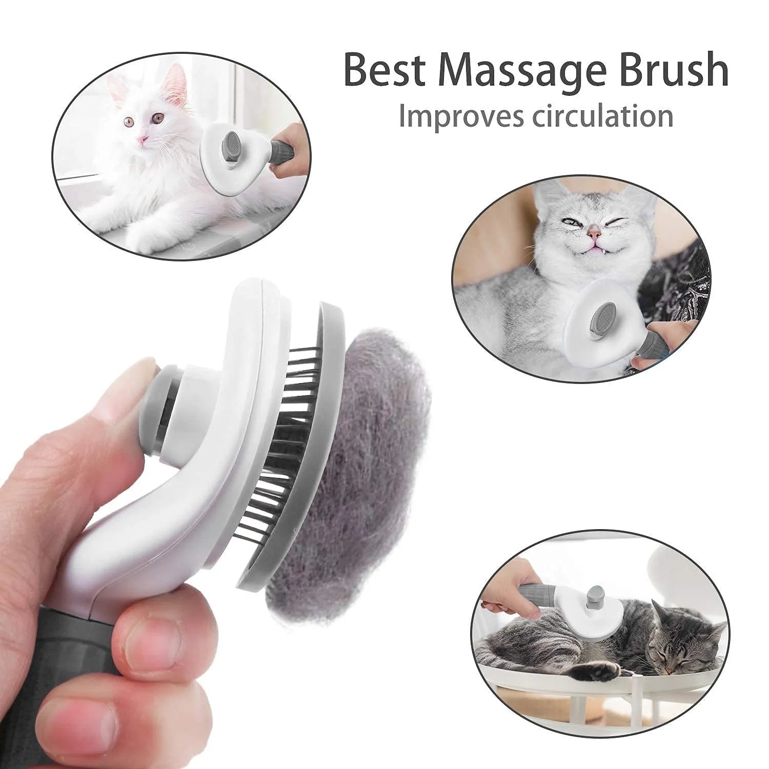 Prime Deal Zone pet dog and cat self-cleaning grooming brush with dematting comb for removing loose pet hair and mats.