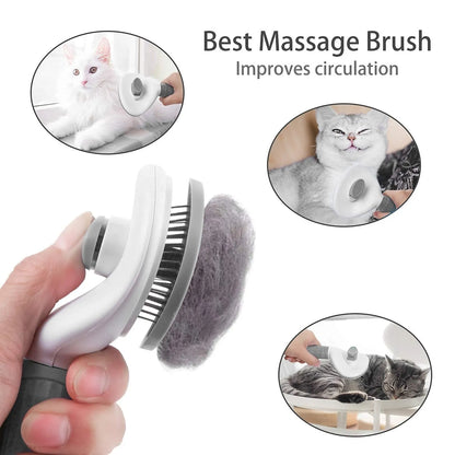 Prime Deal Zone pet dog and cat self-cleaning grooming brush with dematting comb for removing loose pet hair and mats.