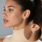 925 sterling silver zircon drop earrings, four-leaf clover and star - view 14