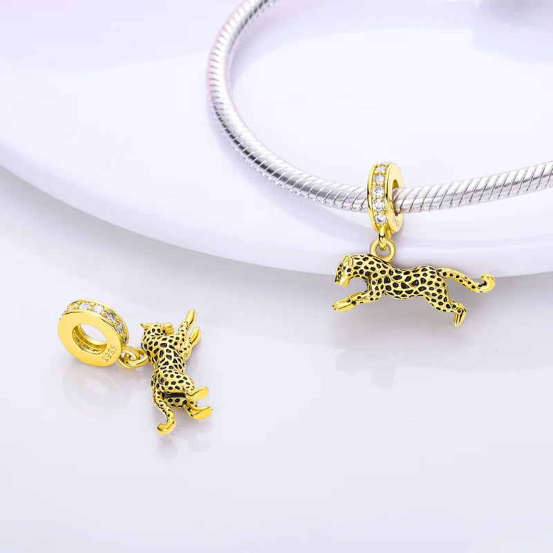 925 sterling silver gold-tone charm beads, crosses and bows - view 12