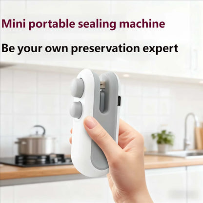 Prime Deal Zone HOMEFISH Mini Handheld Heat Sealer USB rechargeable for sealing plastic food storage bags.