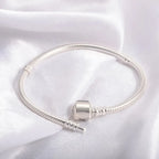 925 sterling silver snake chain bracelet, smooth - view 17