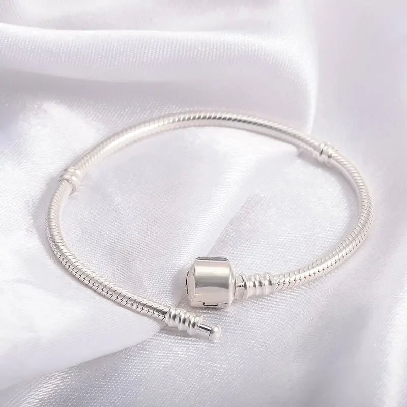 925 sterling silver snake chain bracelet, smooth - view 17