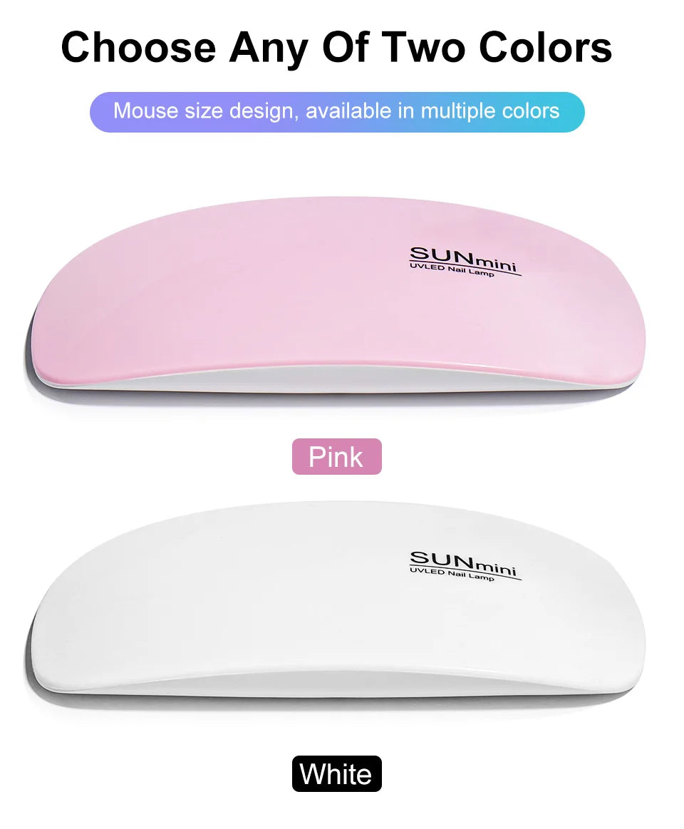 Prime Deal Zone 6W Mini Nail Dryer with 6 LED UV lamp for quick at-home nail polish drying, includes USB cable.