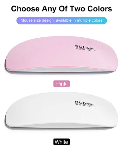 Prime Deal Zone 6W Mini Nail Dryer with 6 LED UV lamp for quick at-home nail polish drying, includes USB cable.