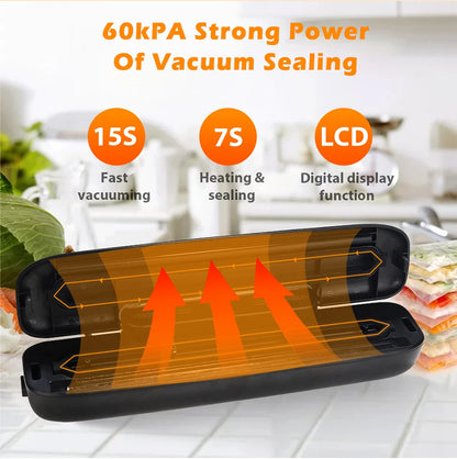 Prime Deal Zone SaengQ vacuum sealer packaging machine with vacuum bags for sealing food efficiently at home.