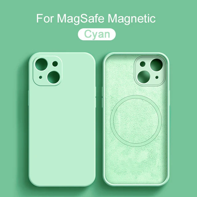 Liquid silicone MagSafe magnetic case for iPhone 15 to 8 Plus by Prime Deal Zone, showing the sleek black protective cover.