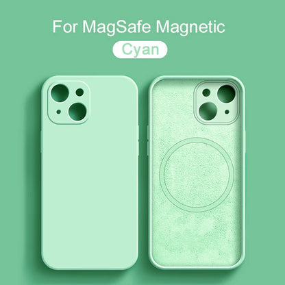 Liquid silicone MagSafe magnetic case for iPhone 15 to 8 Plus by Prime Deal Zone, showing the sleek black protective cover.
