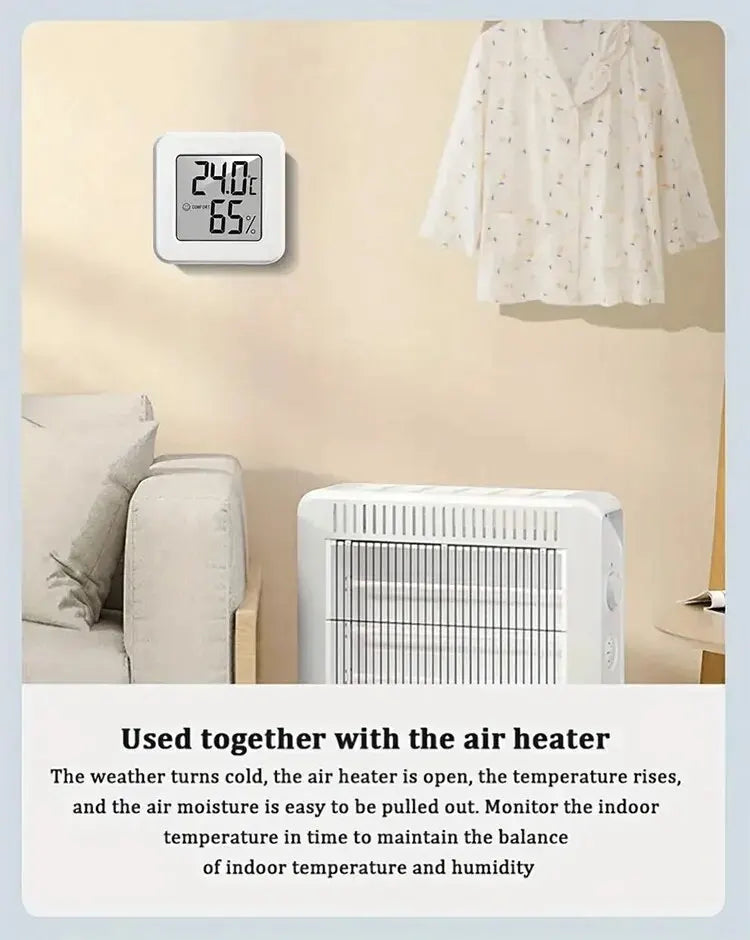 Indoor mini temperature and humidity meter by Prime Deal Zone with digital display, suitable for bedrooms and home use.