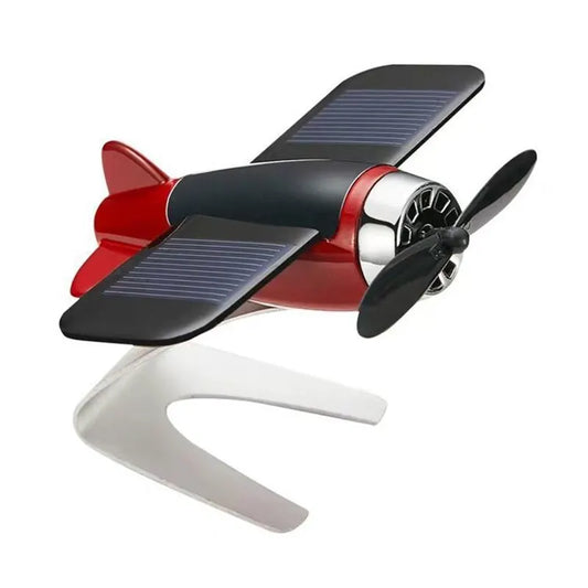 Creative Solar Airplane desktop ornament for car interior decoration, ideal gift for women, men, and car enthusiasts by Prime Deal Zone.