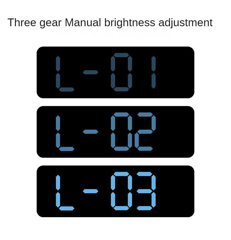 Large digital wall clock by Prime Deal Zone showing temperature, humidity, week display, and adjustable brightness with LED display.