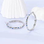 925 Sterling Silver Butterfly & Hoop Earrings — Coloured Zircon Accents