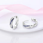 925 sterling silver butterfly hoop earrings, coloured zircon accents - view 13