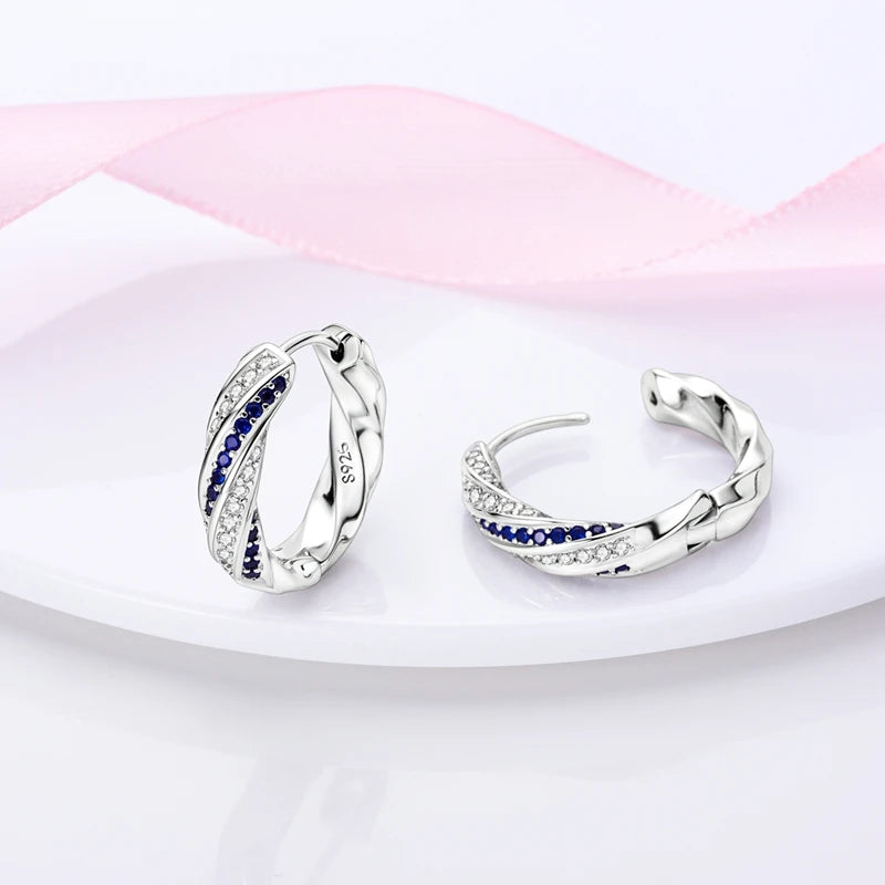 925 sterling silver butterfly hoop earrings, coloured zircon accents - view 13