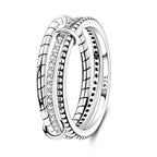 Minimalist geometric silver ring collection