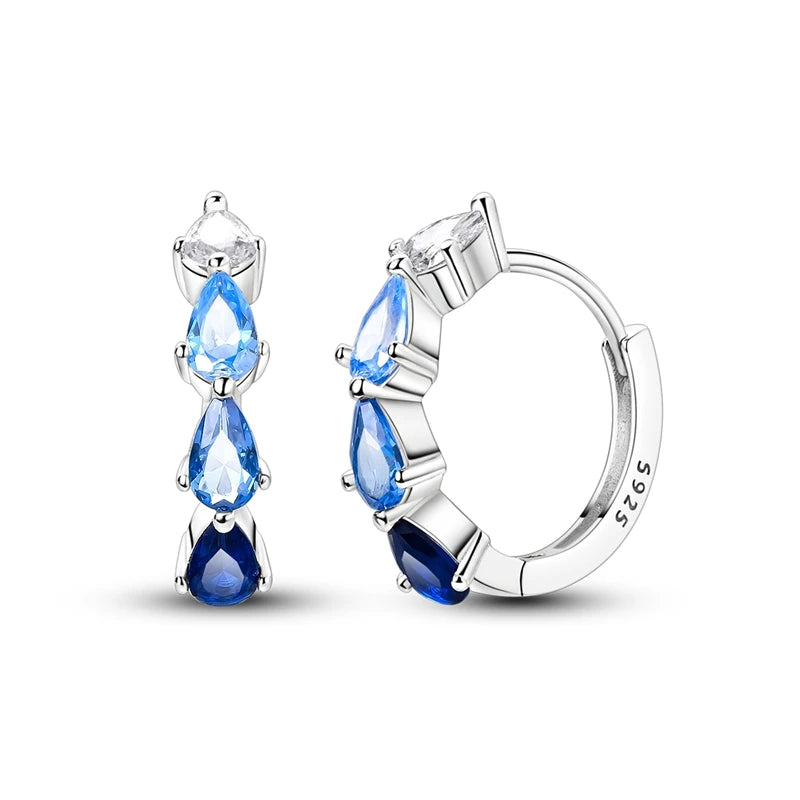 925 Sterling Silver Zircon Drop Earrings — Four-Leaf Clover & Star Designs