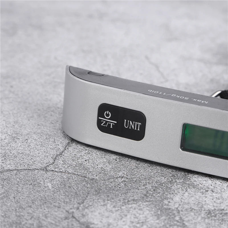Digital portable luggage scale with LCD display, Prime Deal Zone, weighing up to 110lb/50kg for travel and baggage weight.