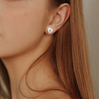 925 sterling silver moissanite stud earrings, multi-tone - view 6