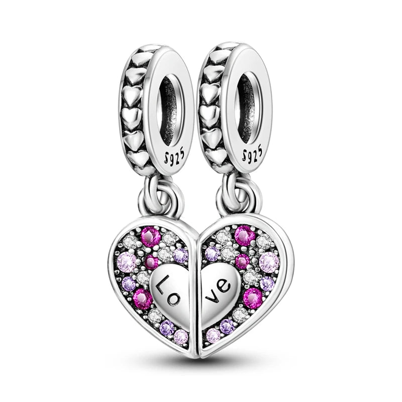 925 Sterling Silver Charm Beads — Mixed Dangle Designs