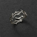 silver-plated vintage branch and thorn couple ring - view 13