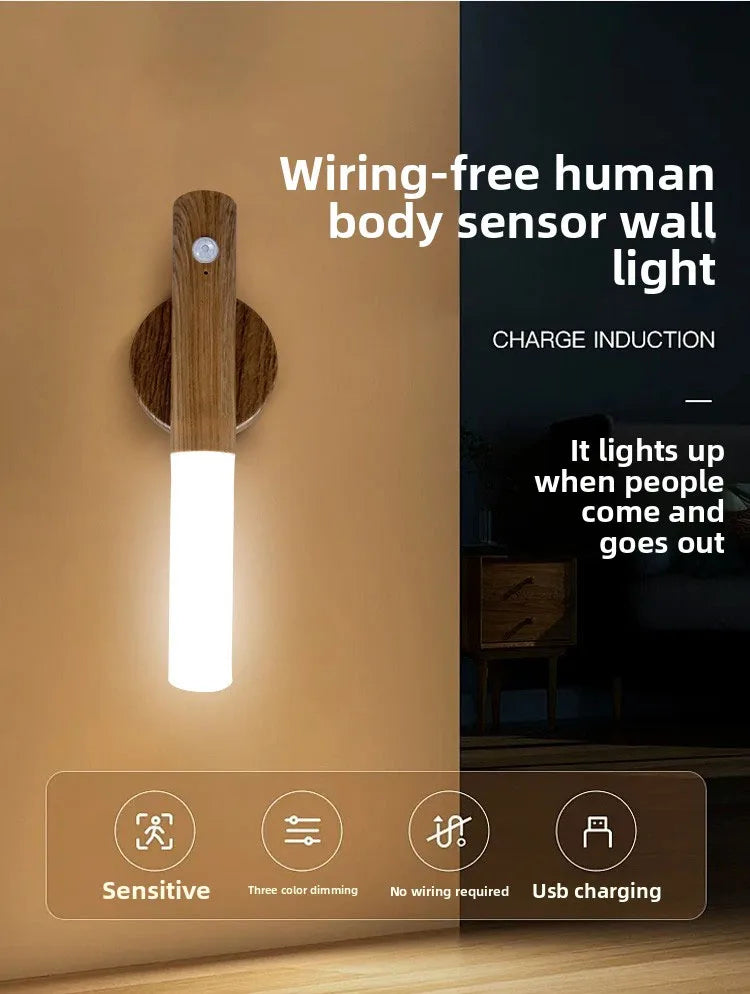 Prime Deal Zone LED night light with USB charging, human induction, motion sensor, ideal for bedside, cabinet, wardrobe lighting.