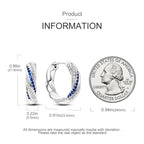 925 sterling silver butterfly hoop earrings, coloured zircon accents - view 14