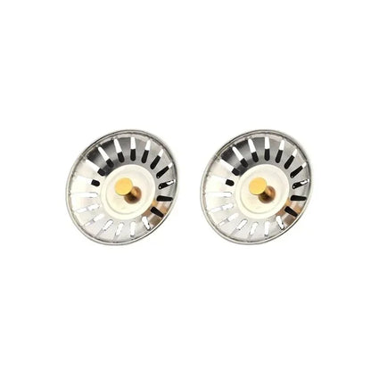 Prime Deal Zone 2-piece kitchen sink strainer stopper and filter set with waste plug for preventing debris in kitchen drain.