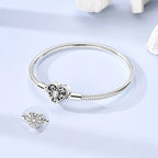 925 sterling silver heart zircon snake chain bracelet - view 19
