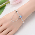 925 Sterling Silver Heart Zircon Snake Chain Bracelet — Multiple Designs, 17–20cm