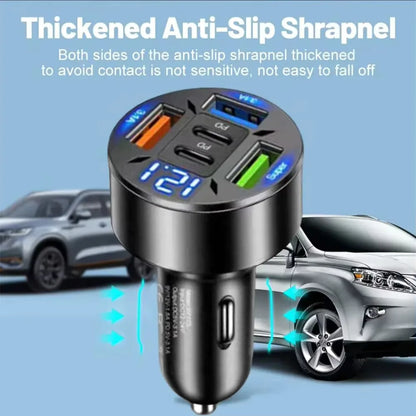 Prime Deal Zone 250W 5 Ports USB C Car Charger with fast PD QC3.0 charging for iPhone and smartphones in a sleek in-car adapter