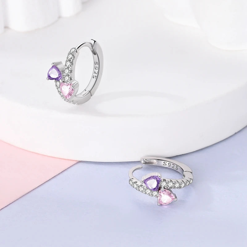 925 Sterling Silver Zircon Drop Earrings — Four-Leaf Clover & Star Designs