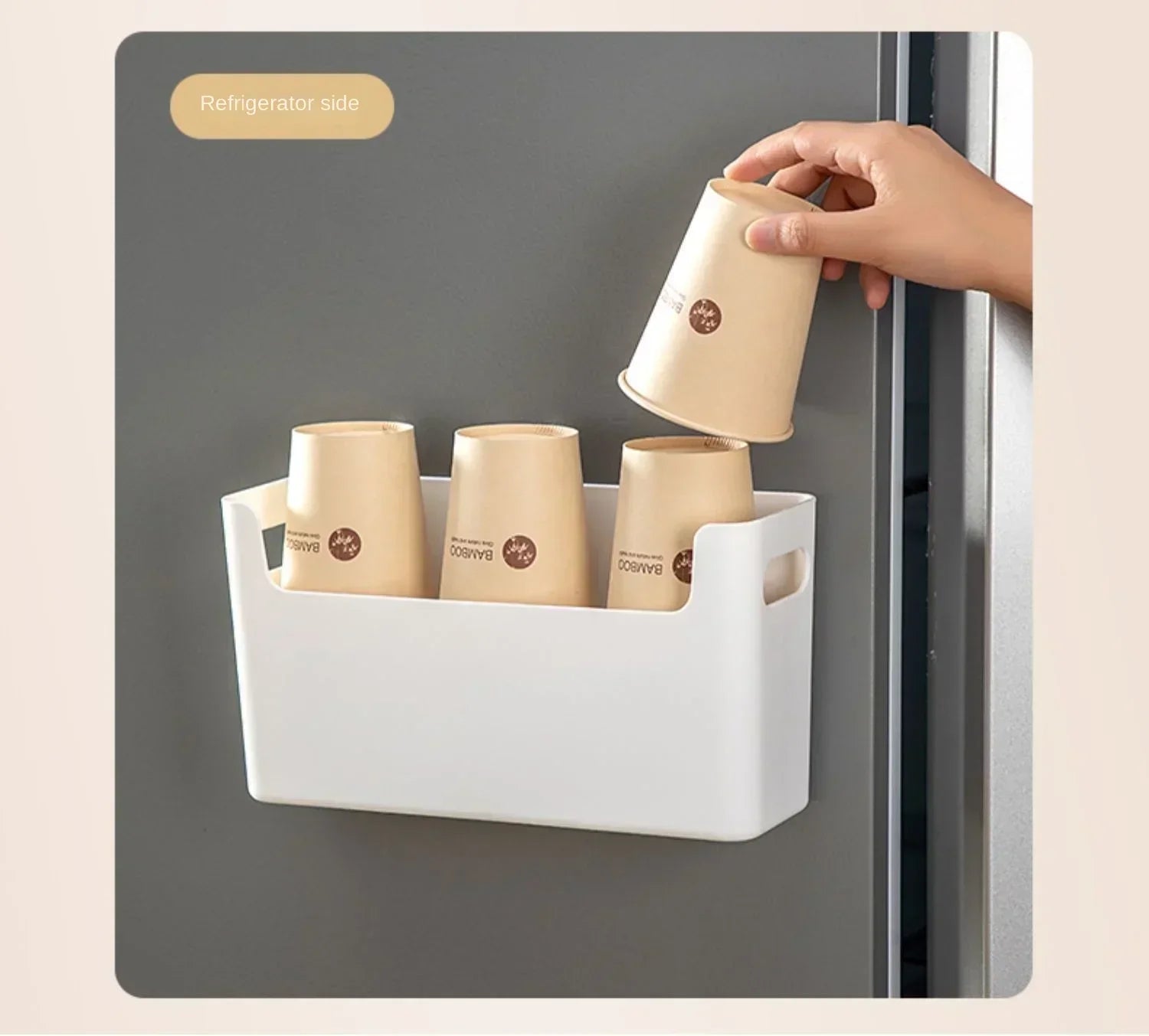 Prime Deal Zone non perforated cling film rack mounted inside cabinet, wall-mounted kitchen spice and dish drying organizer shelf