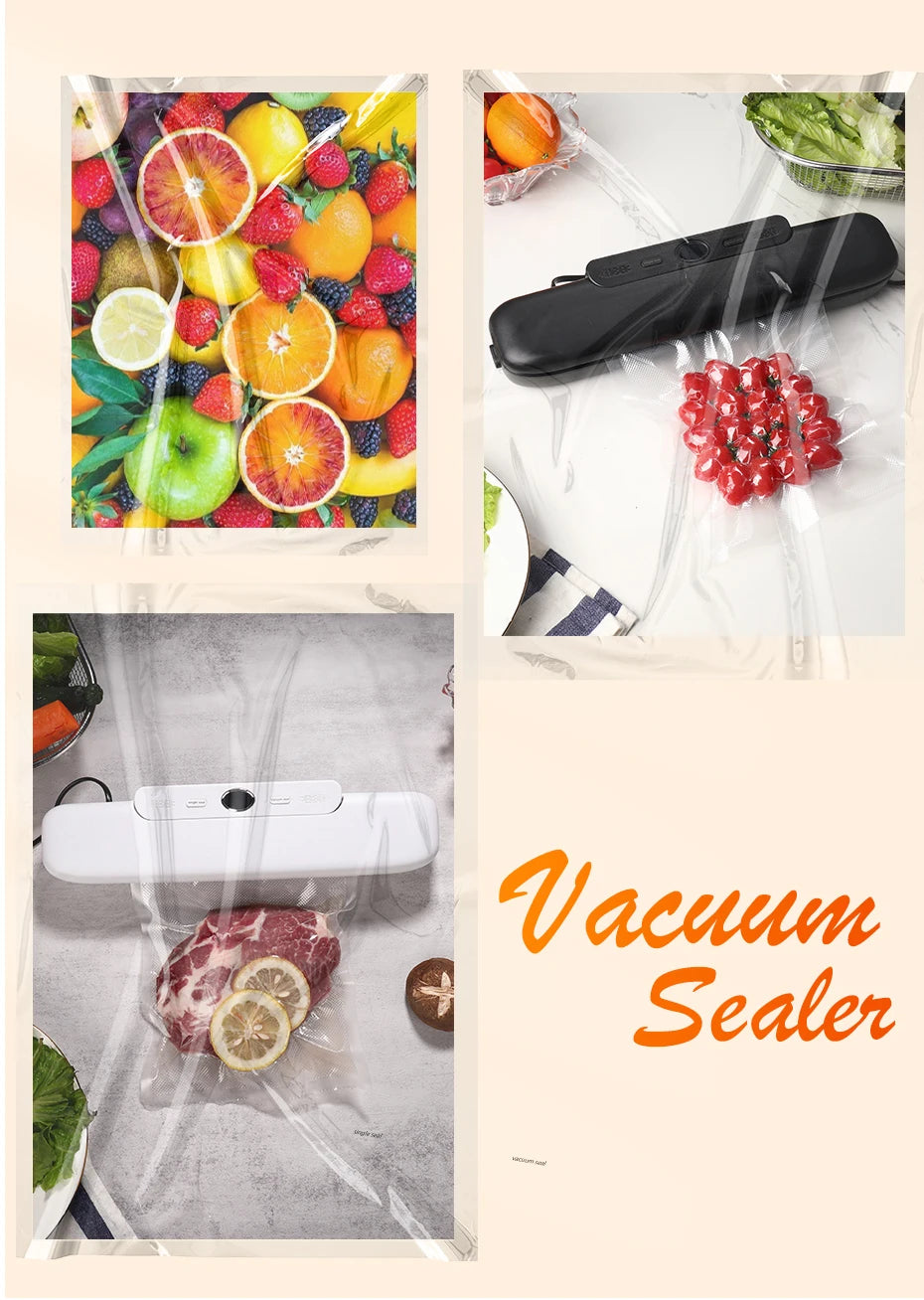 Prime Deal Zone SaengQ vacuum sealer packaging machine with control panel and included vacuum bags for food preservation.