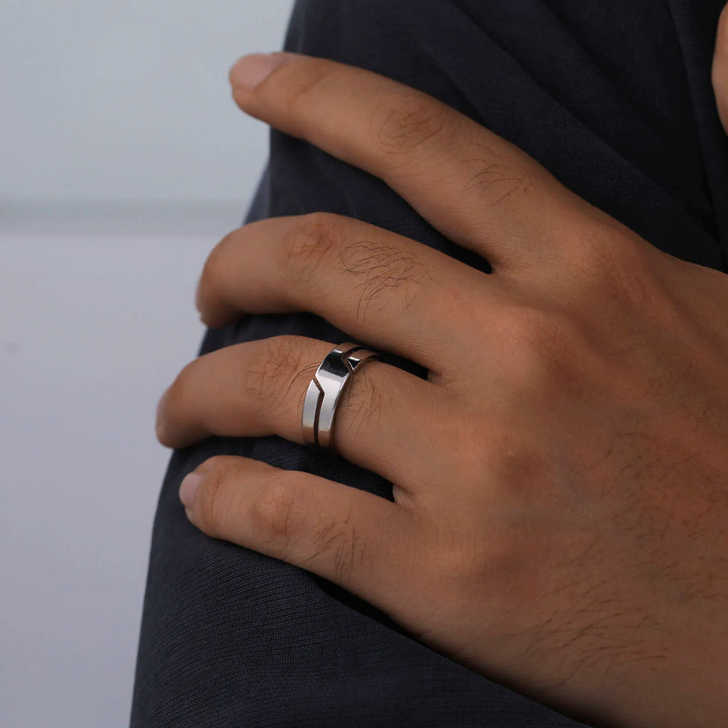 stainless steel minimalist band ring - view 18