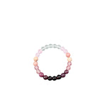 Pink Amethyst couple bracelets set with genuine beaded stones, romantic handmade jewelry for women and men.