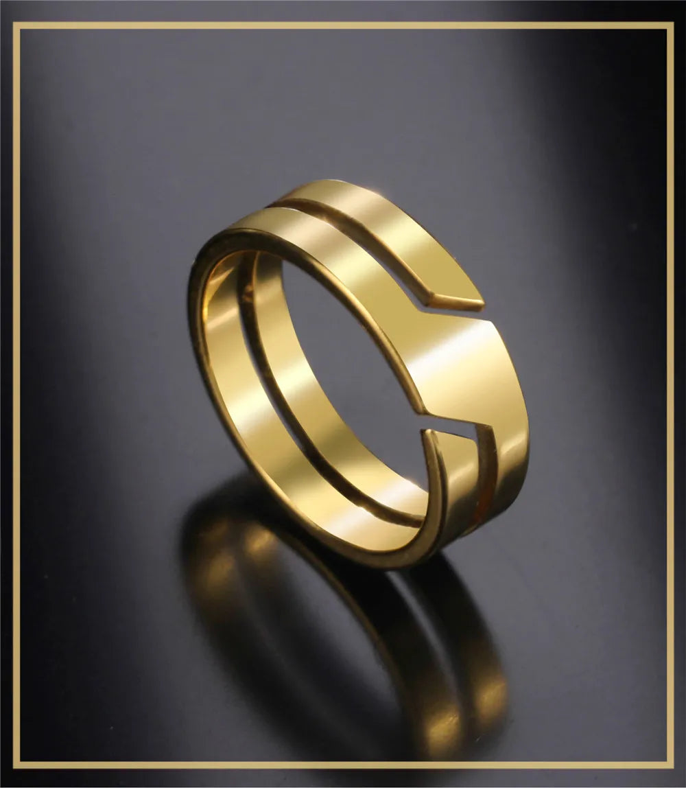stainless steel minimalist band ring - view 6