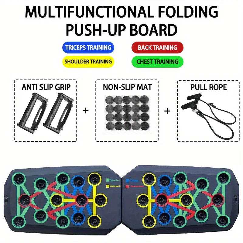 Prime Deal Zone portable multifunctional push-up board with handles for chest, arms, abdomen, and back training. Foldable fitness equipment.