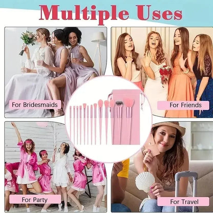 13pcs Prime Deal Zone synthetic nylon makeup brush set with soft, cruelty-free brushes for foundation, blush, and powder application.