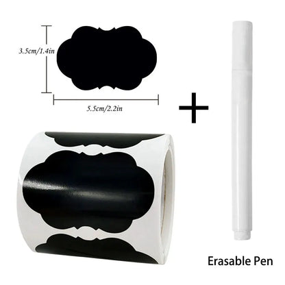 Set of 120 Prime Deal Zone removable blackboard stickers with erasable pen, waterproof chalkboard labels for home and kitchen use