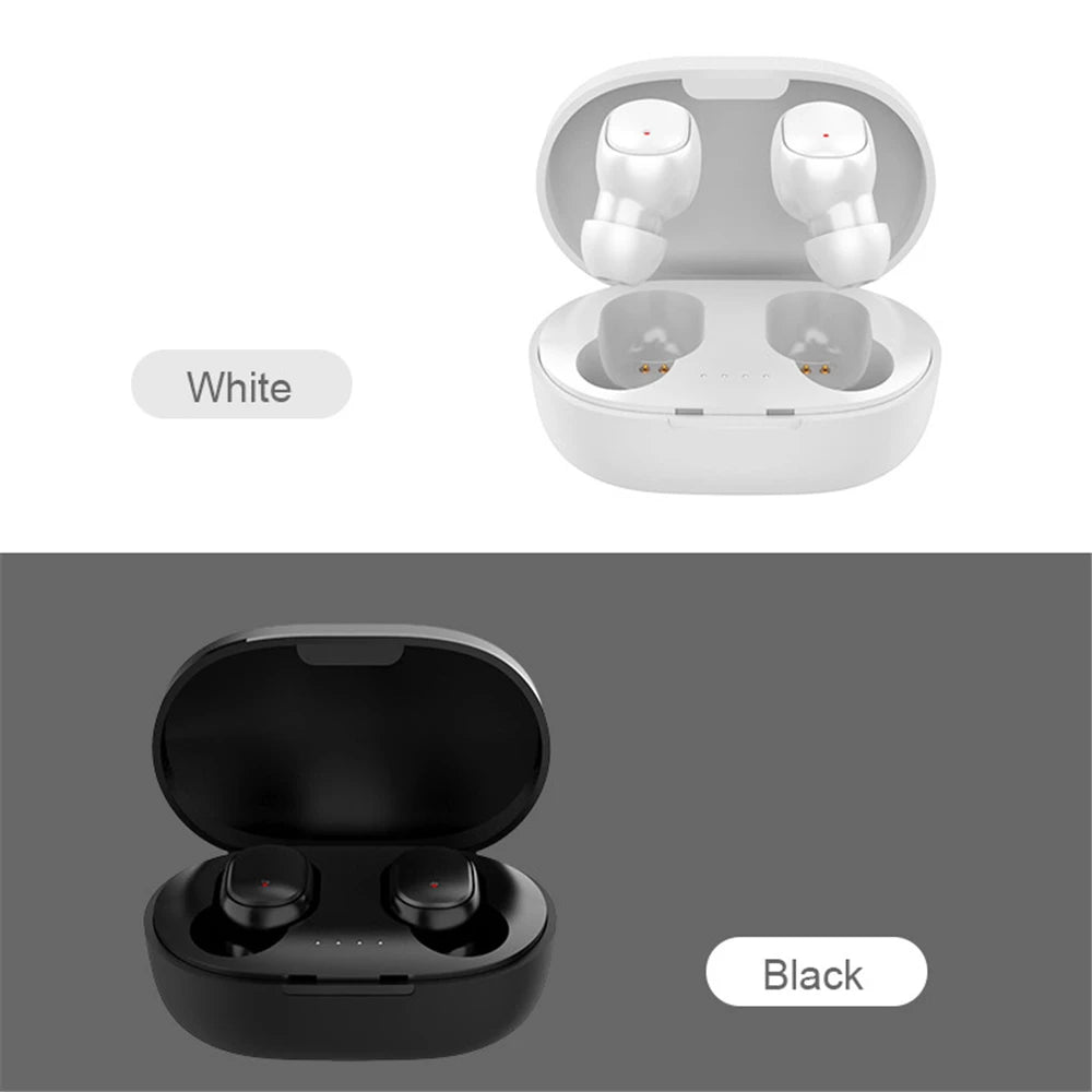 Wireless Bluetooth earphones with LED display, sport touch control, stereo sound for Xiaomi and Huawei smartphones.
