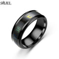 Stainless Steel Body Temperature Display Ring — 8mm, Sizes 6–12