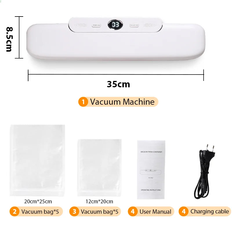 Prime Deal Zone SaengQ vacuum sealer machine with digital controls and a roll holder for airtight food packaging.