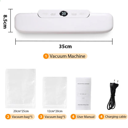 Prime Deal Zone SaengQ vacuum sealer machine with digital controls and a roll holder for airtight food packaging.