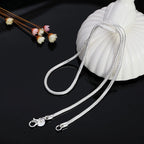 925 Sterling Silver Solid Snake Chain Necklace