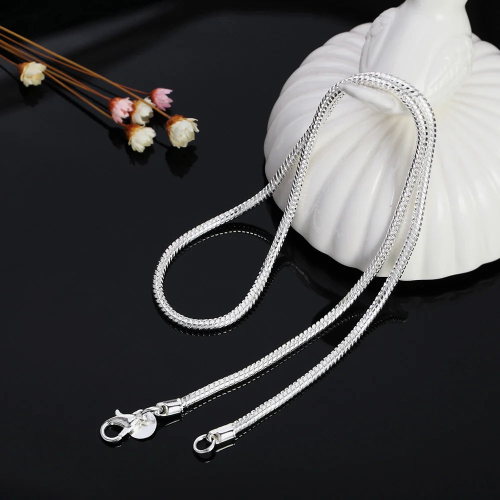 925 Sterling Silver Solid Snake Chain Necklace