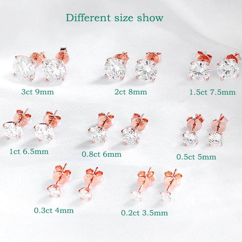 925 sterling silver moissanite stud earrings, multi-tone - view 5